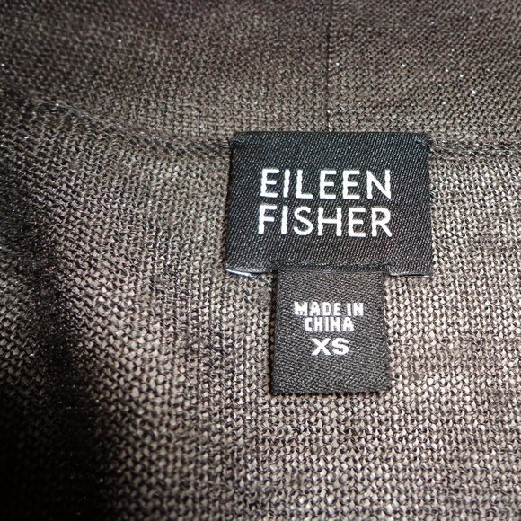 Eileen Fisher Open Duster XS Metallic Brownish Semi-Sheer - Picture 4 of 16